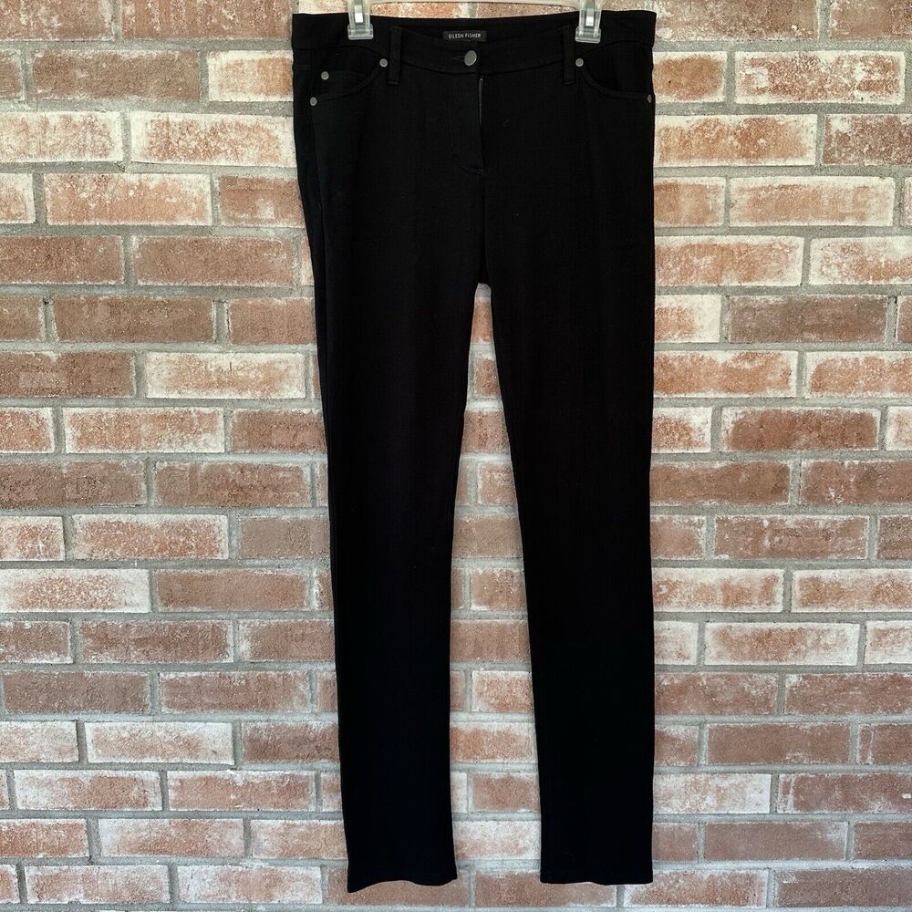 Eileen Fisher 5 Pocket Soft Jersey Knit Slim Pants Size 6 Black